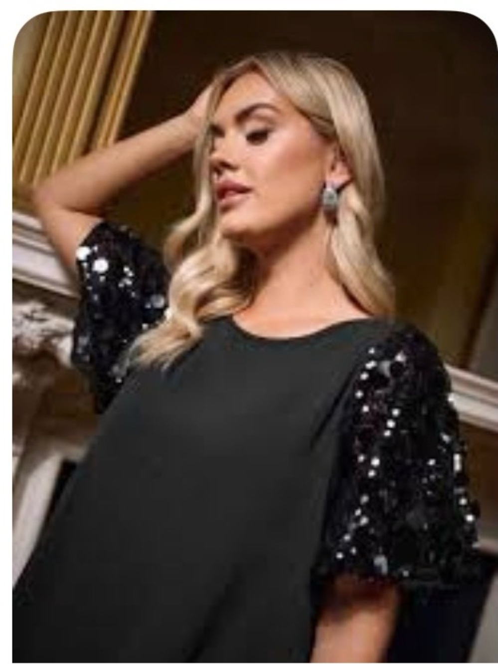 Maurices Black Embellished Short Sleeve Blouse